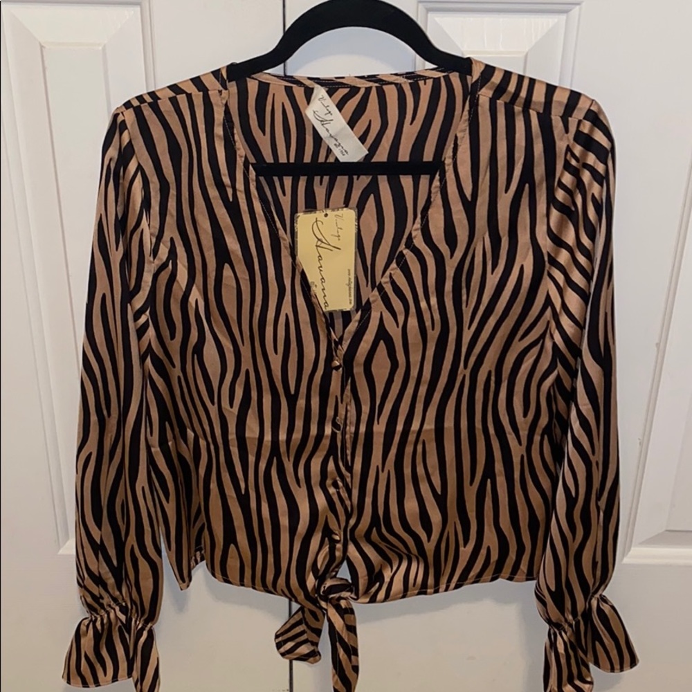 Zebra silk-like shirt